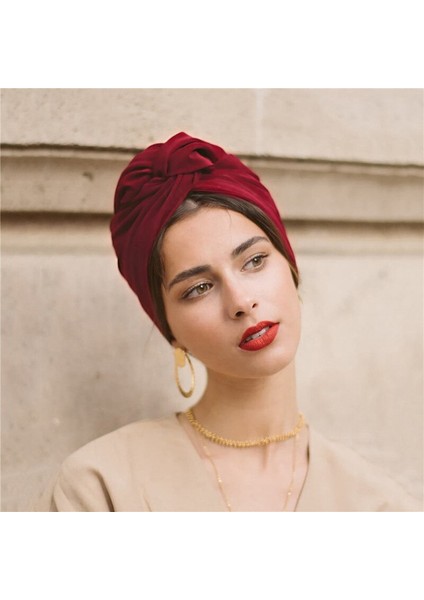 Fransız Vintage Türban Şapka Moda Kadın Bandana Kafa Bandı Kadın Saç Koruyucu Kap Bayanlar Kafa Sarar Müslüman Başörtüsü Kaput (Yurt Dışından) fırsatları