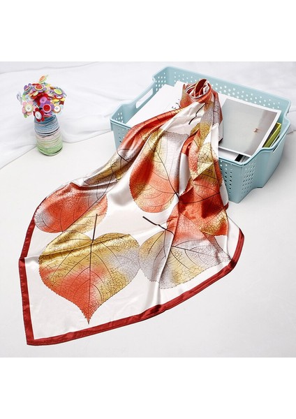 Moda Saç Eşarp Kadınlar Için Yapraklar Baskı Ipek Saten Başörtüsü Eşarp Fular 90CM * 90CM Kare Atkısı Eşarp Bayanlar Için 2021 (Yurt Dışından) fiyatları
