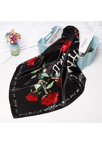 Moda Saç Eşarp Kadınlar Için Yapraklar Baskı Ipek Saten Başörtüsü Eşarp Fular 90CM * 90CM Kare Atkısı Eşarp Bayanlar Için 2021 (Yurt Dışından) modelleri