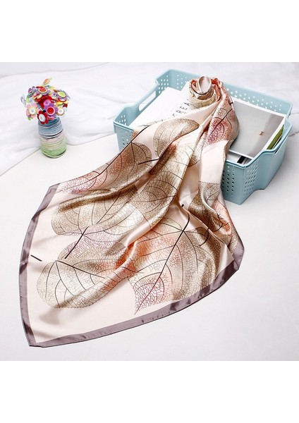 Moda Saç Eşarp Kadınlar Için Yapraklar Baskı Ipek Saten Başörtüsü Eşarp Fular 90CM * 90CM Kare Atkısı Eşarp Bayanlar Için 2021 (Yurt Dışından) indirimleri