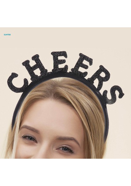 Yeni Yılınız Kutlu Olsun Kafa Bandı Saç Çember Noel Hairbands Karnaval Tatili Için Glitter Mektup Payet Headdress Noel Fotoğraf Sahne Saç Aksesuarları, Cheers (Yurt Dışından) modelleri