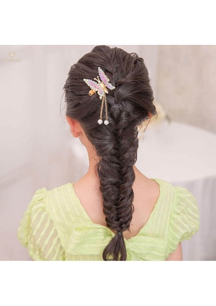 Kadınlar Kızlar Için Sevimli Kelebek Firkete Başlıklar Rhinestone Takı Gelin Saç Aksesuarları Püskül Tokalarım Tokalar Moda Firkete, Menekşe (Yurt Dışından) fiyatları