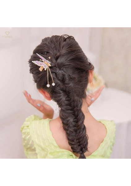 Kadınlar Kızlar Için Sevimli Kelebek Firkete Başlıklar Rhinestone Takı Gelin Saç Aksesuarları Püskül Tokalarım Tokalar Moda Firkete, Menekşe (Yurt Dışından) modelleri