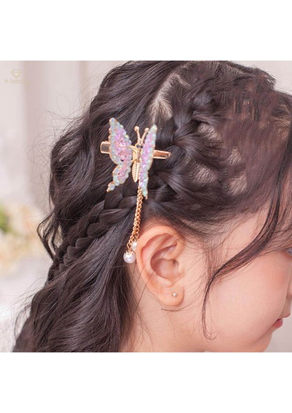 Kadınlar Kızlar Için Sevimli Kelebek Firkete Başlıklar Rhinestone Takı Gelin Saç Aksesuarları Püskül Tokalarım Tokalar Moda Firkete, Menekşe (Yurt Dışından) fırsatları