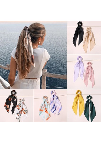 Yeni Moda Baskı Yay Scrunchies Saç Kurdelesi Kadınlar Için Elastik Saç Bandı Kızlar Saç Bağları Saç Aksesuarları (Yurt Dışından)