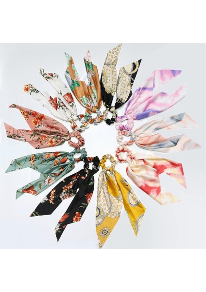 Yeni Moda Baskı Yay Scrunchies Saç Kurdelesi Kadınlar Için Elastik Saç Bandı Kızlar Saç Bağları Saç Aksesuarları (Yurt Dışından) modelleri