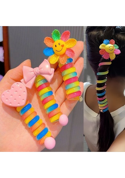 Çocuklar Için Gökkuşağı At Kuyruğu Bebek Kız Saç Kravat Seti At Kuyruğu Masalı Seti Haddeleme C Saç Halat Döngü Scrunchies Sevimli Karikatür Renkli (Yurt Dışından) fiyatları