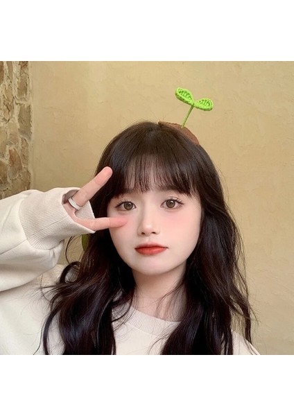 El Yapımı Örgü Saç Tokası Sevimli Üç Boyutlu Küçük Çim Sürgünleri Hairclips Moda Fasulye Filizi Bb Klip Saç Aksesuarları (Yurt Dışından) indirimleri