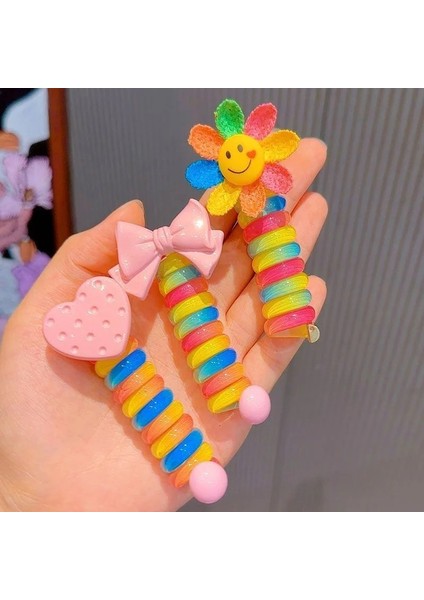 Çocuklar Için Gökkuşağı At Kuyruğu Bebek Kız Saç Kravat Seti At Kuyruğu Masalı Seti Haddeleme C Saç Halat Döngü Scrunchies Sevimli Karikatür Renkli (Yurt Dışından) modelleri