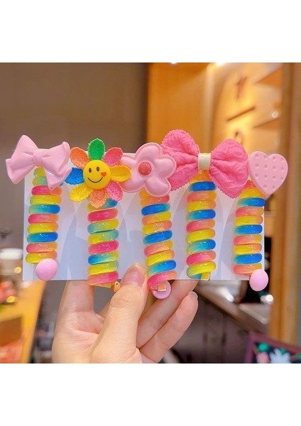 Çocuklar Için Gökkuşağı At Kuyruğu Bebek Kız Saç Kravat Seti At Kuyruğu Masalı Seti Haddeleme C Saç Halat Döngü Scrunchies Sevimli Karikatür Renkli (Yurt Dışından) fırsatları