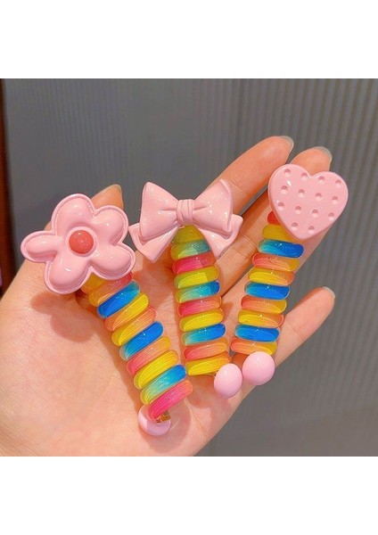 Çocuklar Için Gökkuşağı At Kuyruğu Bebek Kız Saç Kravat Seti At Kuyruğu Masalı Seti Haddeleme C Saç Halat Döngü Scrunchies Sevimli Karikatür Renkli (Yurt Dışından) indirimleri