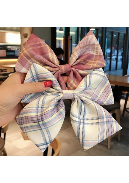 Tatlı Jk Ilmek Saç Tokası Ekose Çizgili Kumaş Saç Aksesuarları Kızlar Için Öğrenci Üniforma Aksesuarı Güzel Bahar Klip Şapkalar (Yurt Dışından) fiyatları