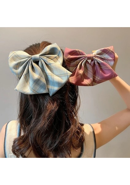 Tatlı Jk Ilmek Saç Tokası Ekose Çizgili Kumaş Saç Aksesuarları Kızlar Için Öğrenci Üniforma Aksesuarı Güzel Bahar Klip Şapkalar (Yurt Dışından) modelleri