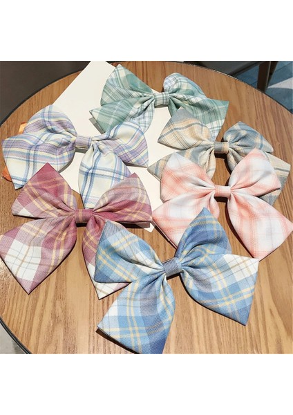 Tatlı Jk Ilmek Saç Tokası Ekose Çizgili Kumaş Saç Aksesuarları Kızlar Için Öğrenci Üniforma Aksesuarı Güzel Bahar Klip Şapkalar (Yurt Dışından) fırsatları