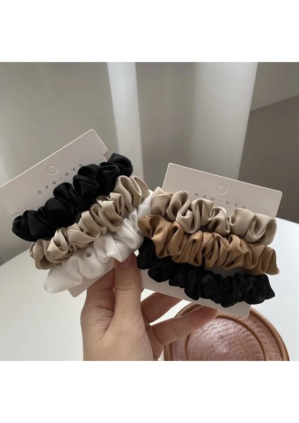 Adet/takım Kadınlar Düz Renk Ipek Saten Scrunchies Saç Halat Zarif At Kuyruğu Tutucu Lastik Bant Elastik Kafa Bandı Saç Aksesuarları (Yurt Dışından)