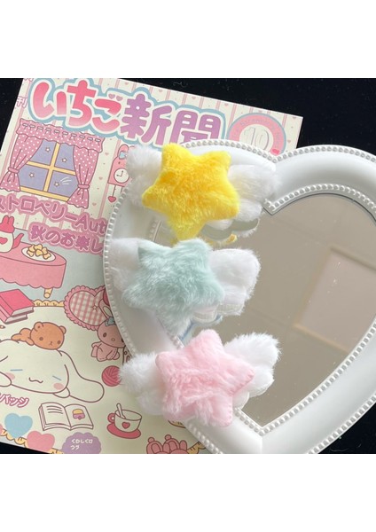 Japonya Sevimli Kawaii Peluş Kürklü Kanatlar Yıldız Saç Klipleri Kız Çocuklar Için Pembe Kumaş Yumuşak Japonya Firkete Tokalarım Moda Aksesuarları (Yurt Dışından) fiyatları