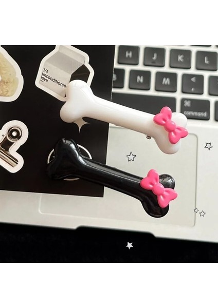 Kawaii Pembe Yay Köpek Kemik Şekli Saç Klipleri Popüler Siyah ve Beyaz Kemik Firkete Kızlar Charm Güzel Ördek Gagası Tokalarım Aksesuarları (Yurt Dışından)