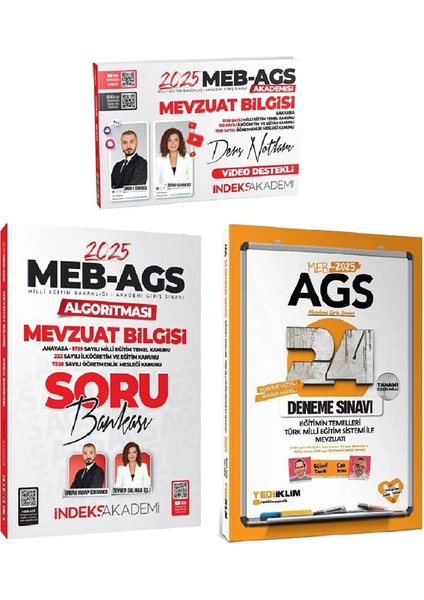 2025 Meb-Ags Eğitimin Temelleri / Mevzuat Ders Notl / Soru Bankası / 24 Deneme 3 Lü Set