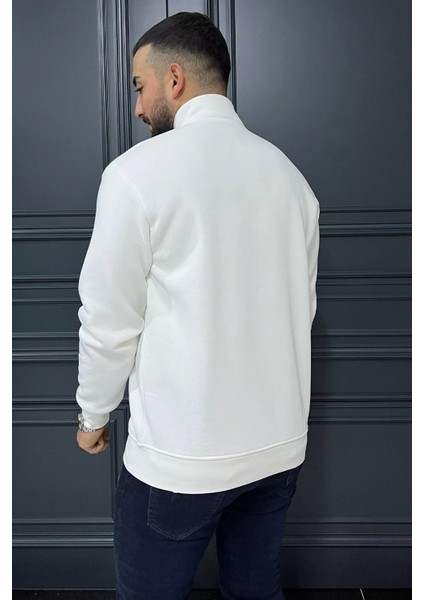 Erkek Yarım Balıkçı Yaka Şardonlu Fermuarlı Sweatshirt