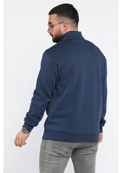 Erkek Yarım Balıkçı Yaka Şardonlu Fermuarlı Sweatshirt