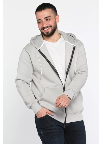 Erkek Kapüşonlu Şardonlu Sweatshirt