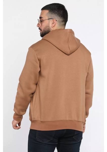 Erkek Kapüşonlu Şardonlu Sweatshirt