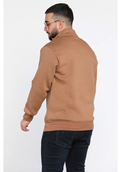 Erkek Yarım Balıkçı Yaka Şardonlu Fermuarlı Sweatshirt