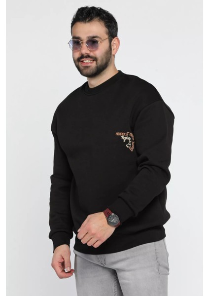 Üç Iplik Şardonlu Yazı Baskılı Erkek Sweatshirt modelleri