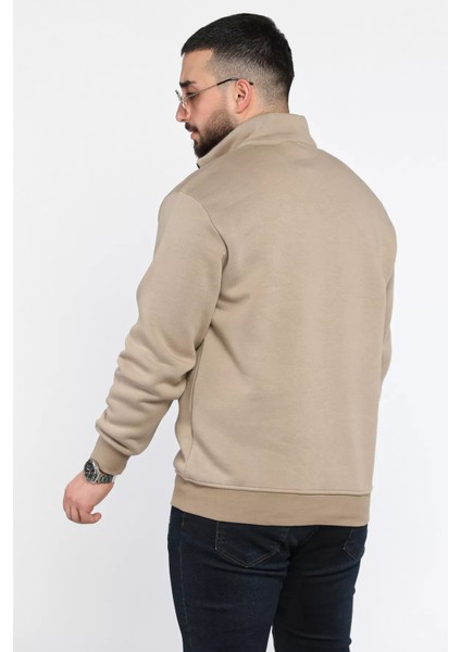 Erkek Yarım Balıkçı Yaka Şardonlu Fermuarlı Sweatshirt fiyatları