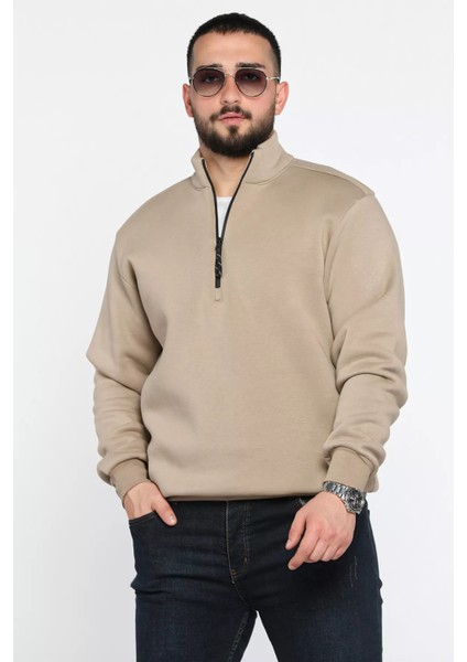 Erkek Yarım Balıkçı Yaka Şardonlu Fermuarlı Sweatshirt modelleri
