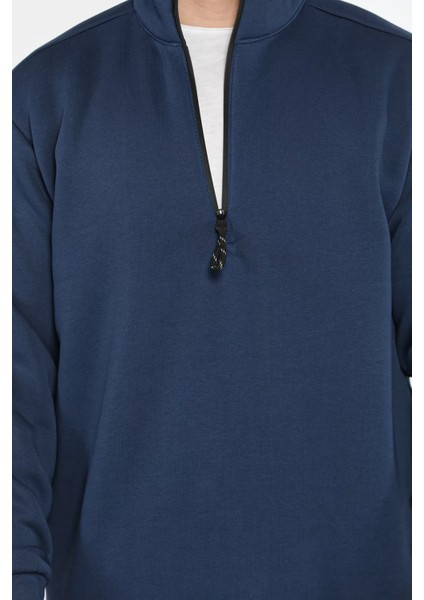 Erkek Yarım Balıkçı Yaka Şardonlu Fermuarlı Sweatshirt fiyatları