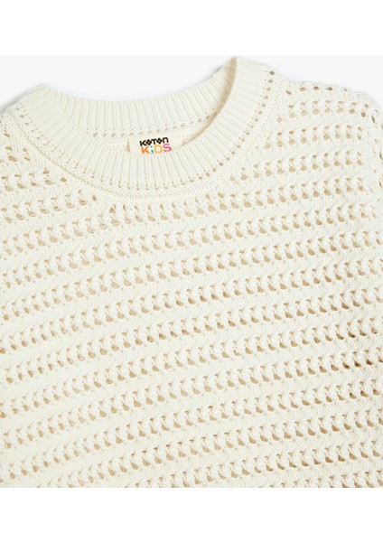 Kısa Kollu Bisiklet Yaka Ajurlu Triko Kazak modelleri