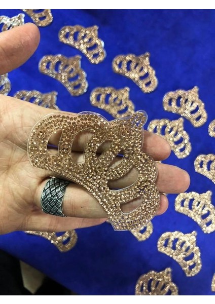 Kristal Sarı Taşlı Taç 8x5 cm - Şapka Kıyafet Taşlı Aksesuar