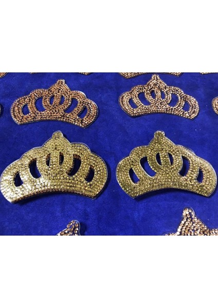 Kristal Sarı Taşlı Taç 8x5 cm - Şapka Kıyafet Taşlı Aksesuar fiyatları