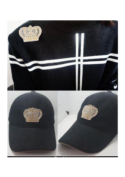 Kristal Sarı Taşlı Taç 8x5 cm - Şapka Kıyafet Taşlı Aksesuar modelleri