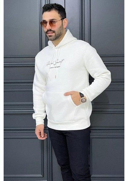 Üç Iplik Şardonlu Kanguru Cepli Erkek Sweatshirt