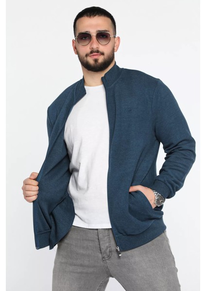 Erkek Fermuarlı Yarım Balıkçı Yaka Sweatshirt