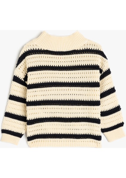 Bisiklet Yaka Uzun Kollu Pamuk Karışımlı Triko Kazak fiyatları