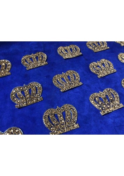 Kristal Sarı Taşlı Taç 6x4,5 cm - Şapka Kıyafet Taşlı Aksesuar fiyatları