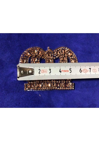 Kristal Sarı Taşlı Taç 6x4,5 cm - Şapka Kıyafet Taşlı Aksesuar modelleri