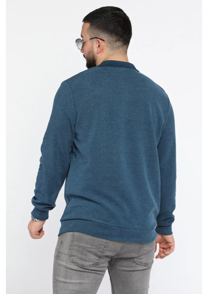 Gömlek Yaka Erkek Swetshirt P-00014409