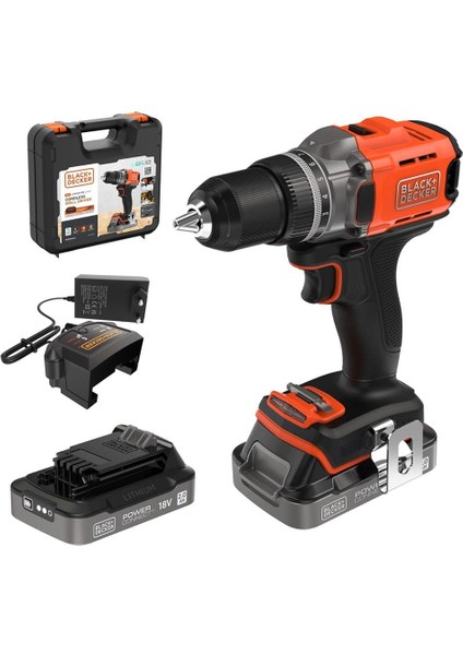 Black+Decker BCD382D2XK Çift Akülü Delme Vidalama 18V 2.0AH