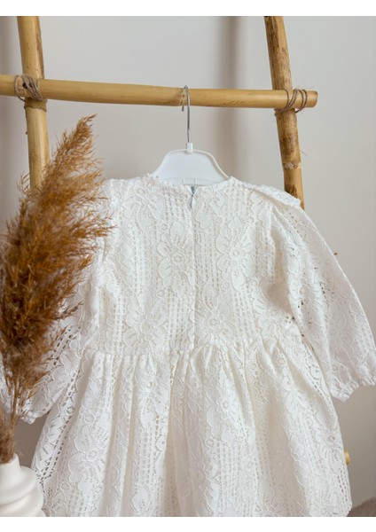 ALYRA Kız Çocuk Beyaz Elbise Bebek Uzun Kollu Dantelli Fiyonklu Fırfırlı Parti Düğün Doğum Günü Astarlı Bayramlık Elbise Çocuk Giyim ALY0290 modelleri