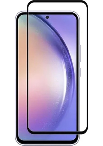 Samsung Galaxy A55 Uyumlu Tam Kaplayan Premium Ekran Koruyucu Cam Anti-Static Özellikli Siyah Çerçeveli