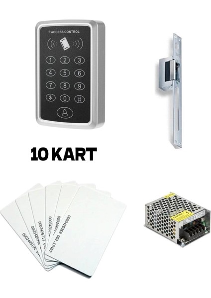 x Qp140 Şifreli Elektrikli Bas Aç Kapı Kilidi 10 Kart