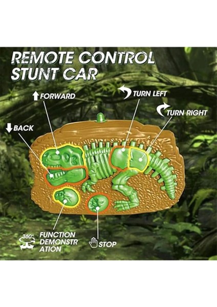 Uzaktan Kumandalı 360 Derece Dönebilen Akrobat Araba Işıklı Dinozor Araba