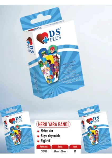Bandı Renkli Colored First Aid Strip 19MM x 72MM 20 Li Suya Dayanıklı