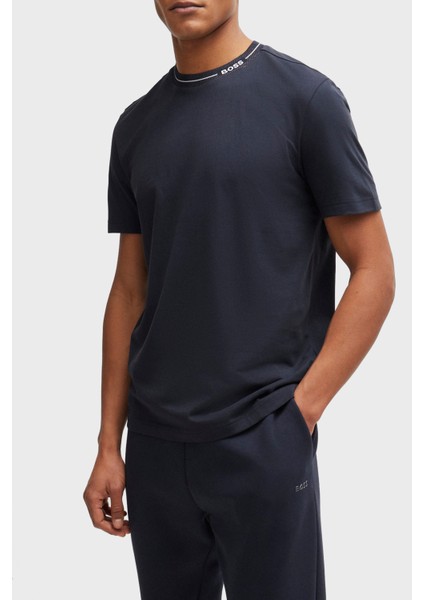 Logolu Bisiklet Yaka Regular Fit Pamuklu Jarse T Shirt Erkek T Shirt 50512867 402