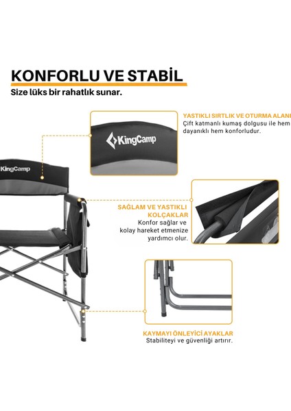 King Camp Kingcamp Ash Comfort Katlanır Kamp Sandalyesi Grey indirimleri