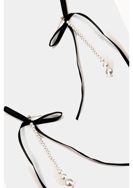 Inci Sallantılı Siyah Fiyonk Küpe fiyatları